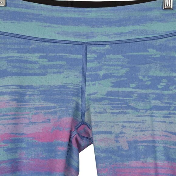 Ivivva Girls Reversible Black Light Blue Purple Abstract Crop Leggings Size 12 - Picture 4 of 9